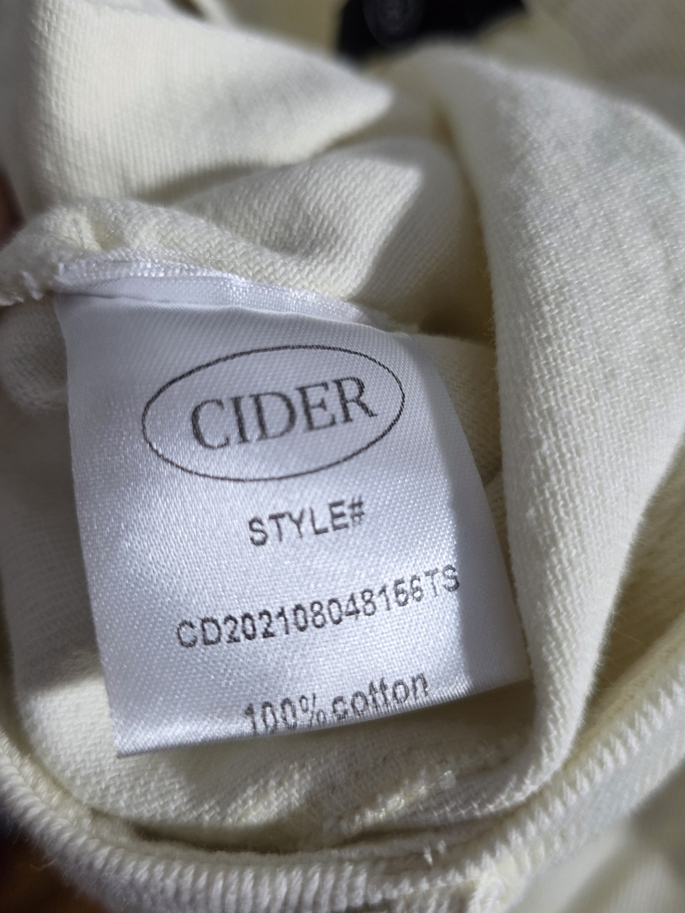 Cider Wide-Leg High-Rise Cotton Pants in Cream - Picture 3 of 9